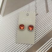 s36时尚 简约瑞丽玻璃闪钻满钻镶嵌雅致唯美莱茵石精致细腻耳钉女