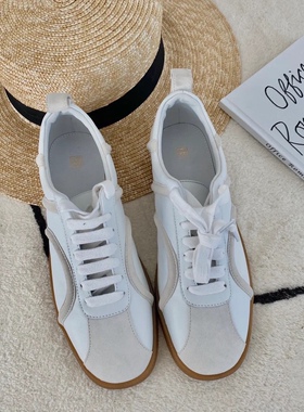 【现货】Toteme女鞋 绵羊皮平底休闲鞋小白鞋德训鞋