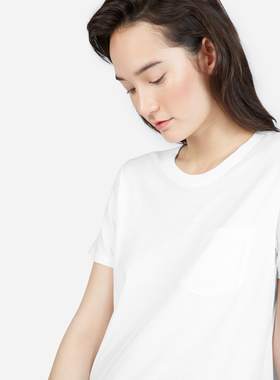 部分现货Everlane短袖 Box-Cut Tee口袋纯棉t恤女宽松经典圆领