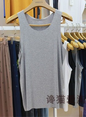 新一步36011夏季薄款男士圆领无痕背心莫代尔透气吸汗运动打底衣