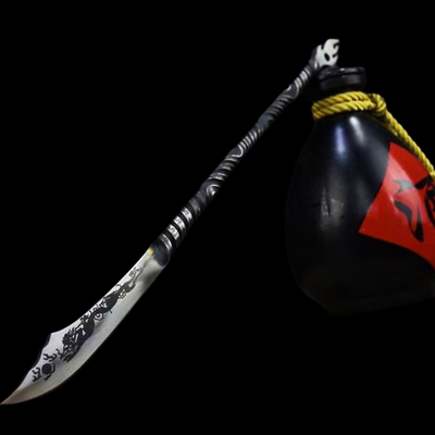 小茶针刀剑一体锰钢青龙偃月刀影视道具收藏车载摆件冷兵器未开刃