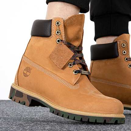 Timberland添柏岚踢不烂男鞋大黄靴户外休闲防水皮革马丁靴6717B