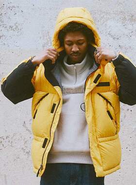 添柏岚黄色羽绒服男装2023冬季新防泼水加厚保暖抗寒外套A2N68723