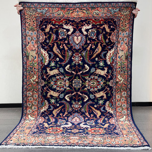 手工打结纯羊毛红床边毯卧室波斯地毯 100X145CM 784 伊朗进口