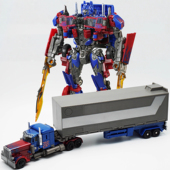电影变形汽车卡车机器人擎天之柱带车厢模型男孩儿童金刚玩具手办