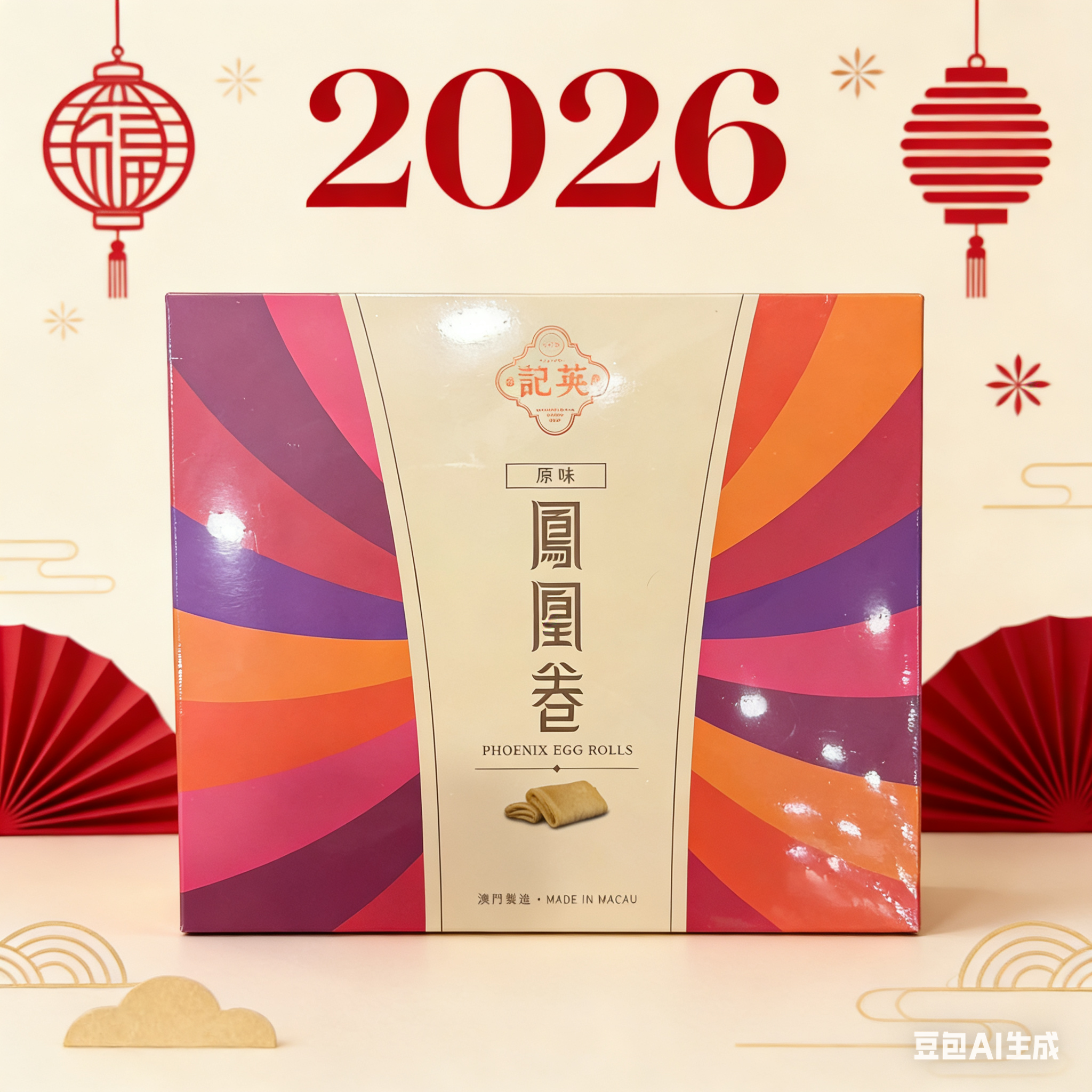中国澳门英记凤凰卷（蛋卷）120g盒装 色泽金黄 蛋香四溢