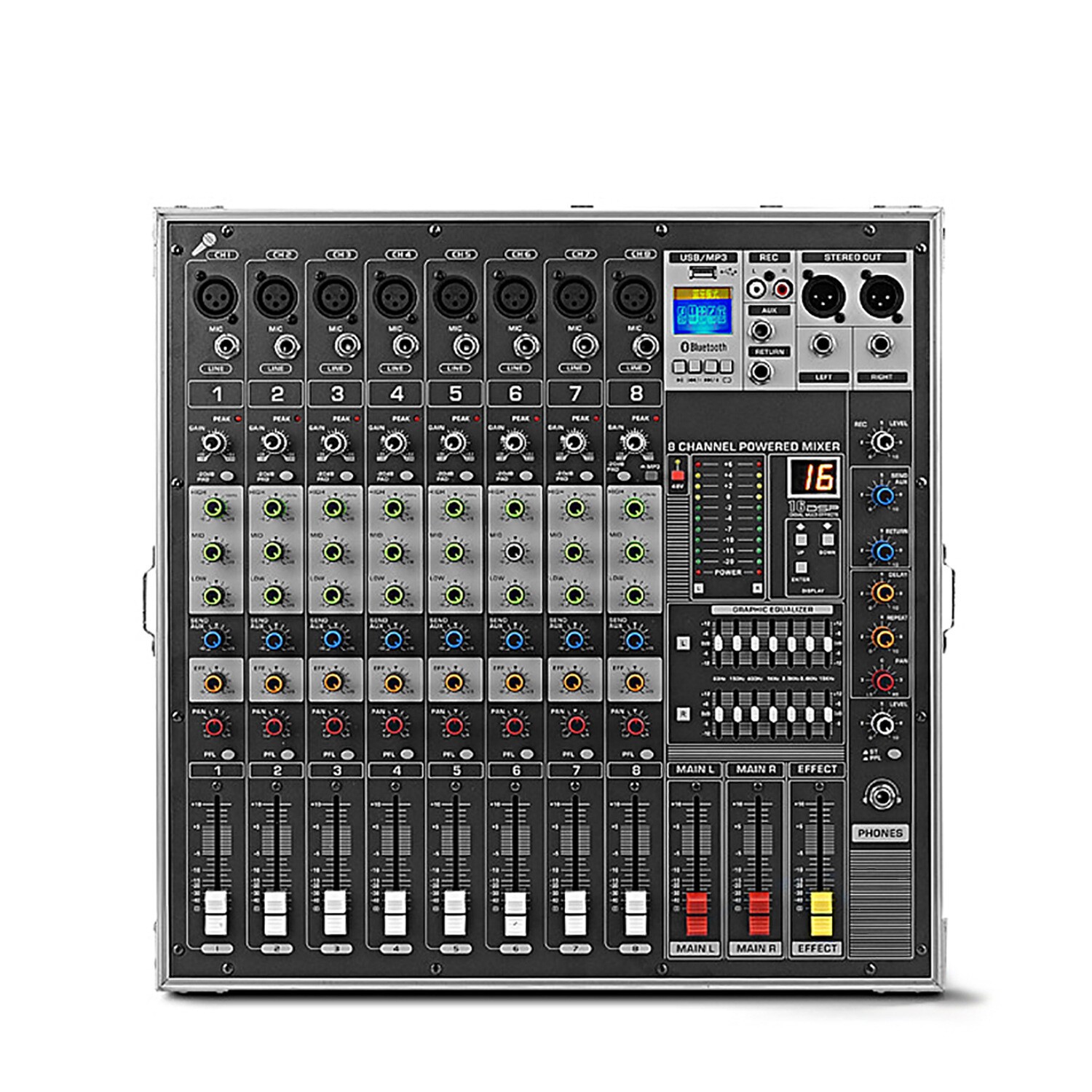 GAX-MK280 工厂直供 专业8路舞台演出大功率功放调音台一体机