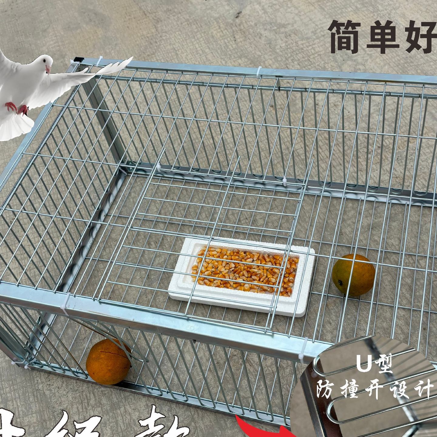 新款天落笼加密只进不出鸽子笼自动收鸽笼撞门笼鸽子笼鸽子防锈