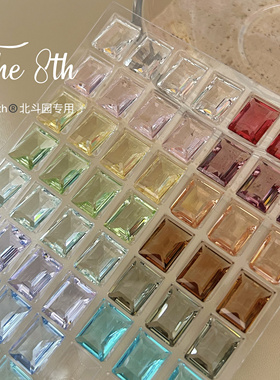 The 8th 透底 1：1还原华子大冰糖10X14mmK9美甲钻超闪长方直角