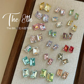 The 8th还原华子1 1冰糖钻长方直角6x8mm和8x10mm高品美甲钻Q32