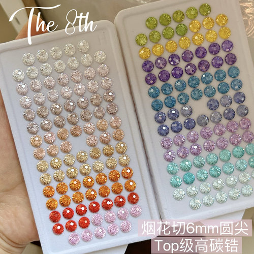 中国高碳钻锆石烟花切耳钉戒指