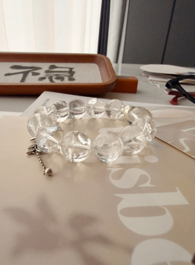 【白阿塞】高货！天然水晶手串S925纯银白阿塞彩虹闪片很美大米数