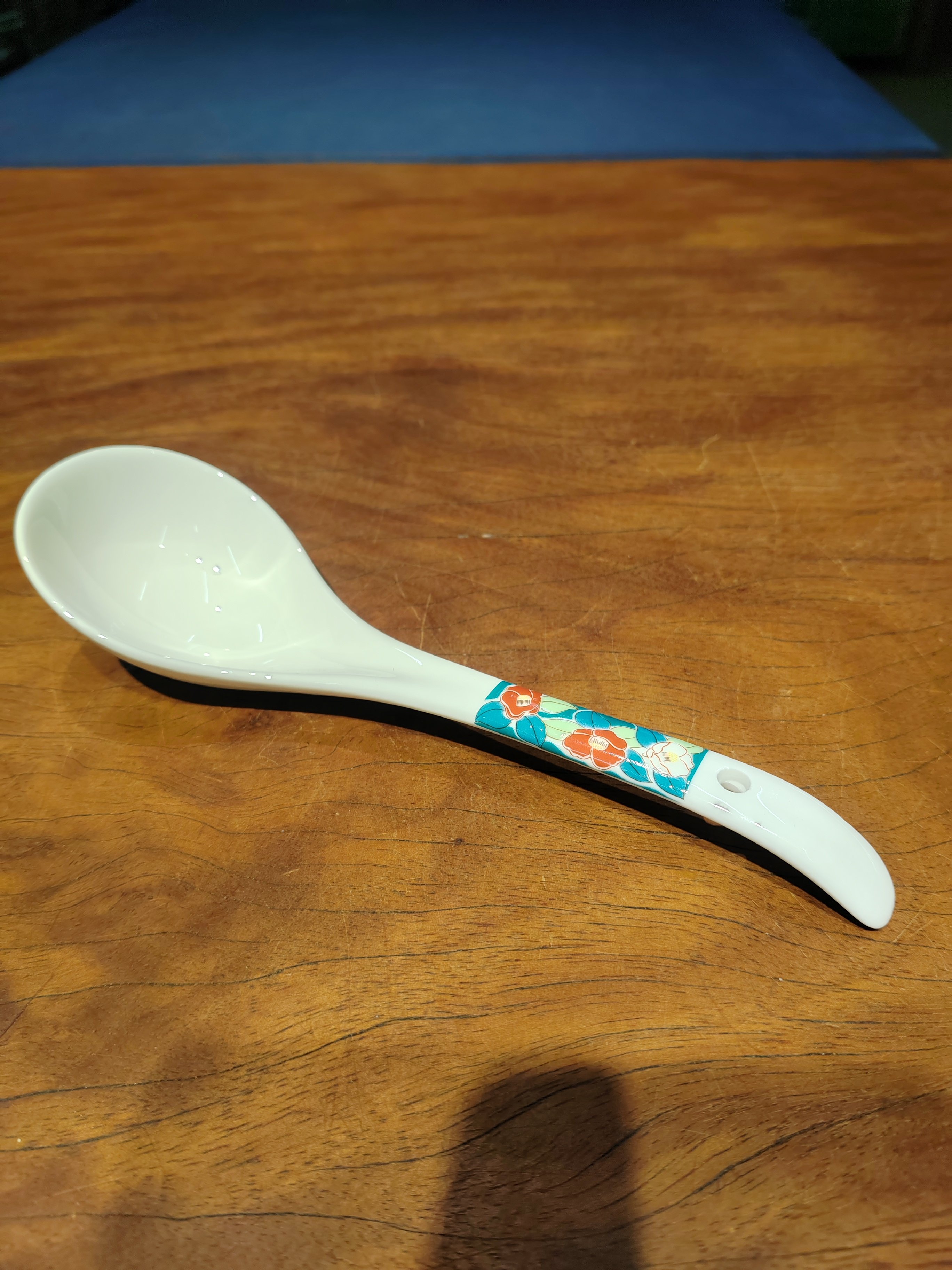 B九谷烧大号汤勺22*6.5厘米 山茶花No.G005