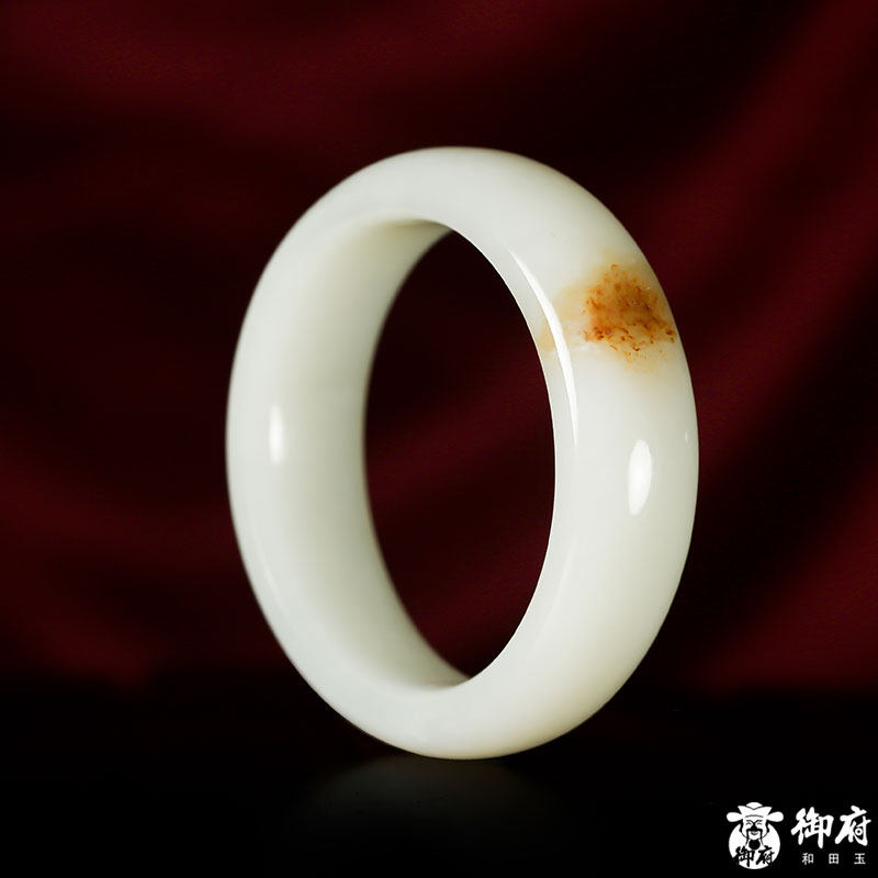 【御府】新疆和田玉黄皮白玉籽玉 手镯 内径54mm 75.2克