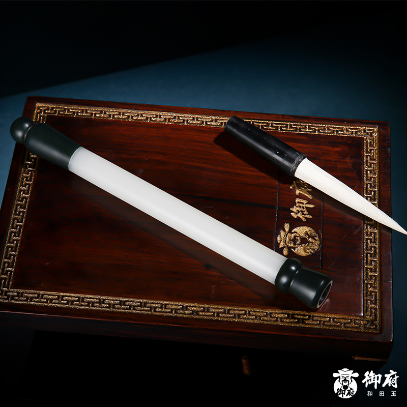 金榜题名90.5克毛笔杆新疆和田玉