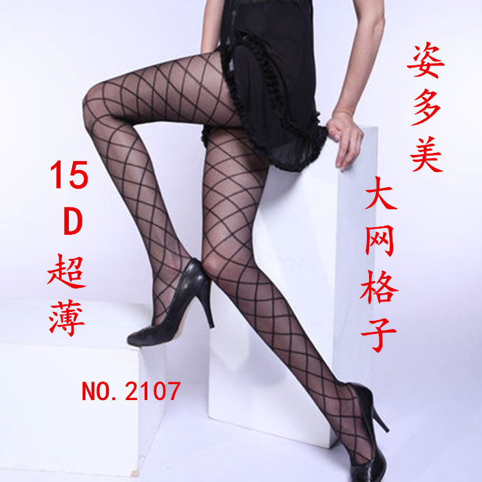 姿多美超薄提花连裤袜包芯丝加档