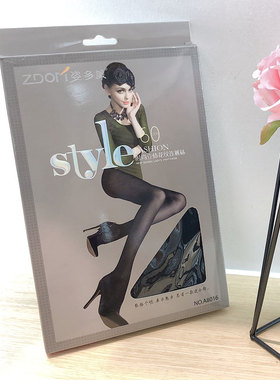 A8016姿多美60D立体花纹丝袜黑色提花图案连裤袜防勾丝加棉裆春秋