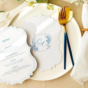 新中式异形婚礼席位卡订婚宴请柬结婚宴会西式姓名座位桌卡欧式