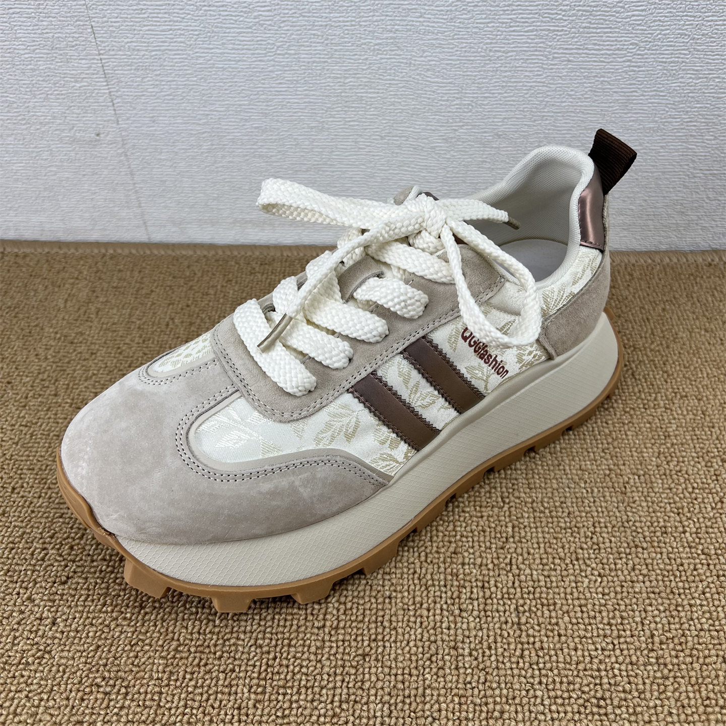 真皮厚底老爹鞋女鞋百搭复古德训鞋增高系带运动休闲鞋拼接圆头潮,女鞋,老爹鞋,淘宝优惠券,粉丝福利购,淘宝优惠卷