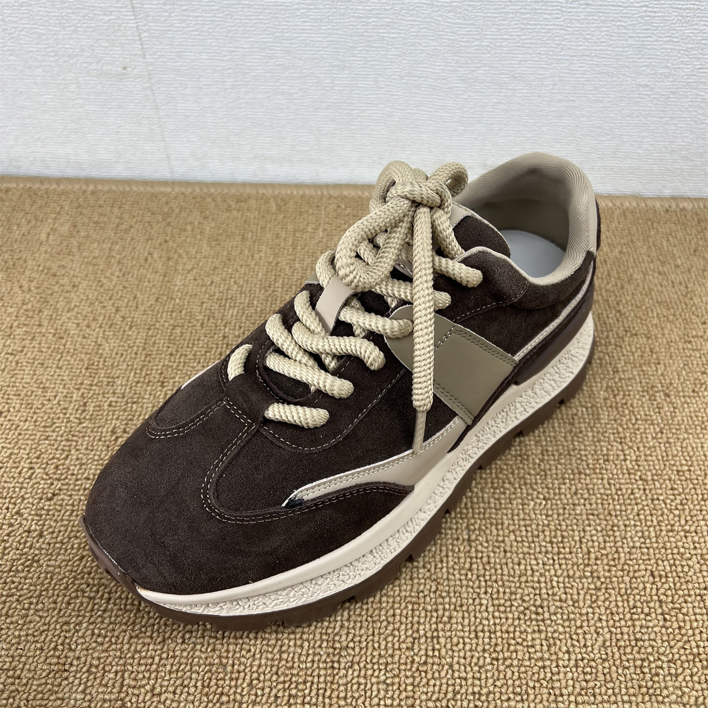 复古风真皮底系带休闲运动鞋软底德训鞋圆头低帮女鞋厚底舒适百搭,女鞋,时尚休闲鞋,淘宝优惠券,粉丝福利购,淘宝优惠卷