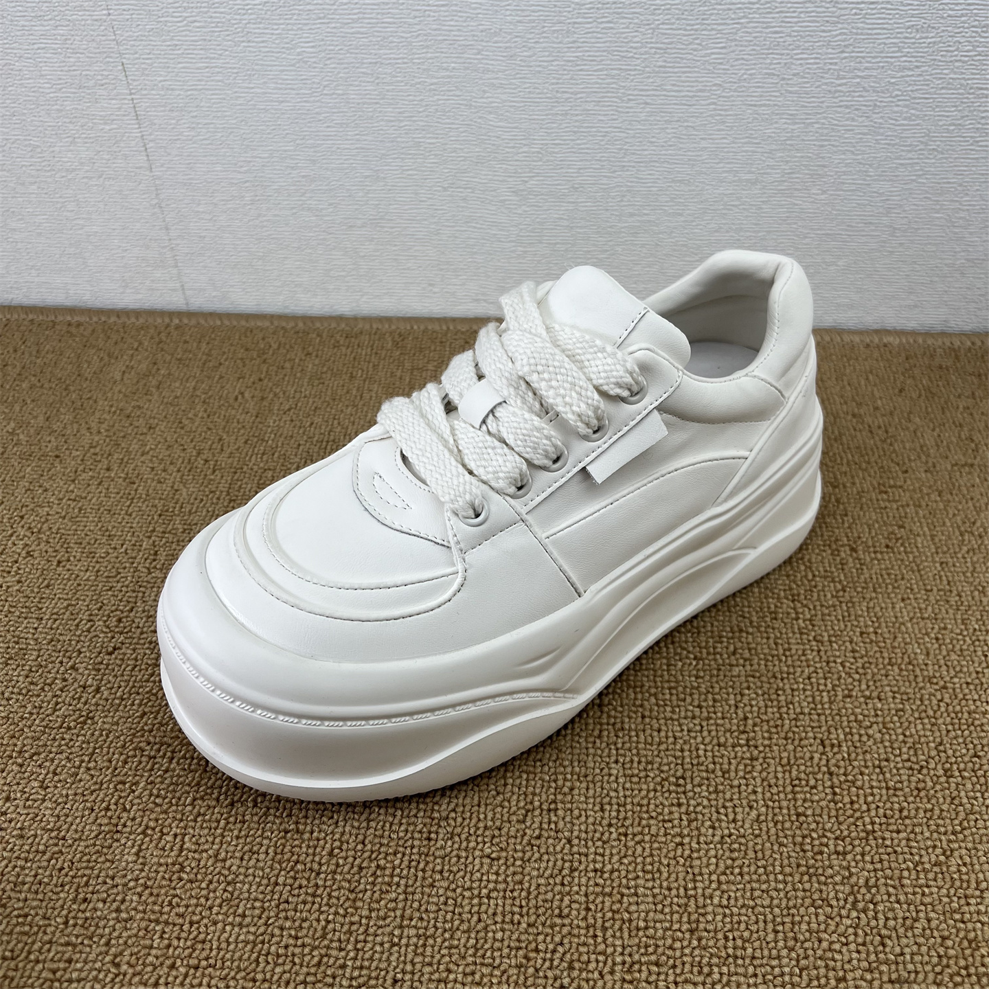 真皮厚底增高小白鞋女款