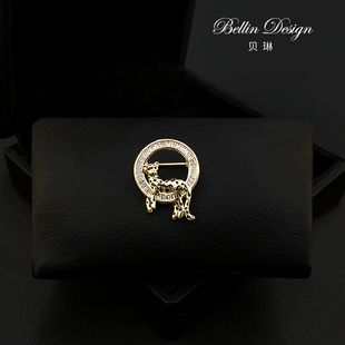 《悠闲猎豹》个性胸针西服配饰品领针男女服装高级感胸花别针5629