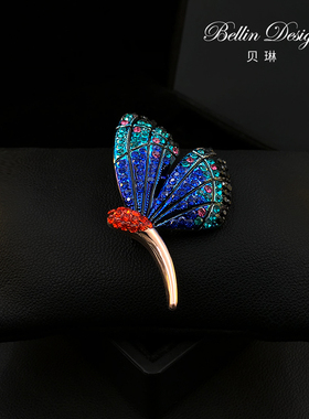 精致复古个性蝴蝶胸针女西服领针配饰开衫别针装饰品毛衣胸花5852