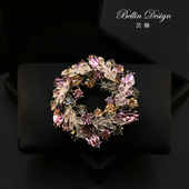 贝琳胸针记复古紫荆花西服大号配饰开衫 大衣胸花时尚 气质别针5528