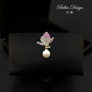 《幽兰逸韵》兰花胸针女西服配饰领针植物花卉设计感胸花扣针5631