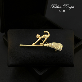 可爱好奇 配饰设计感小众创意毛衣别针胸花5822 小猫咪胸针女西装