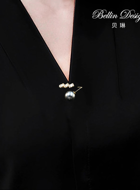 珍珠胸针别针女防走光扣针固定器领口装饰高档胸花饰品