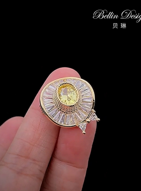 高级感黄钻礼帽胸针满钻气质穿搭配饰衣服点缀装饰品胸花别针5232