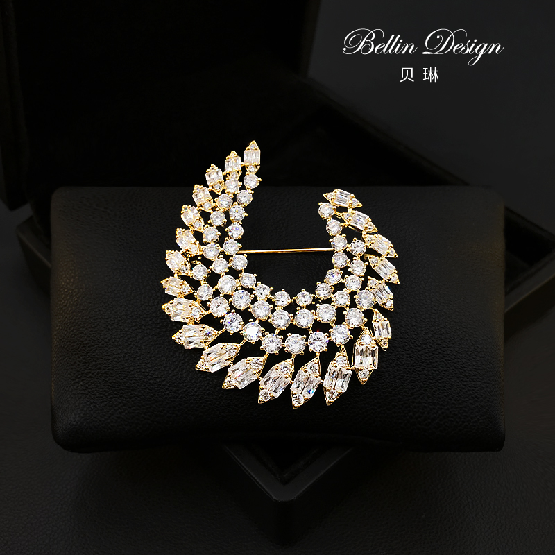 时尚个性锆石胸针女士高档精致