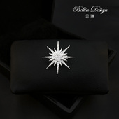 八芒星胸针衣服装 饰品西装 高档简约别针配饰百搭创意徽章胸花3621