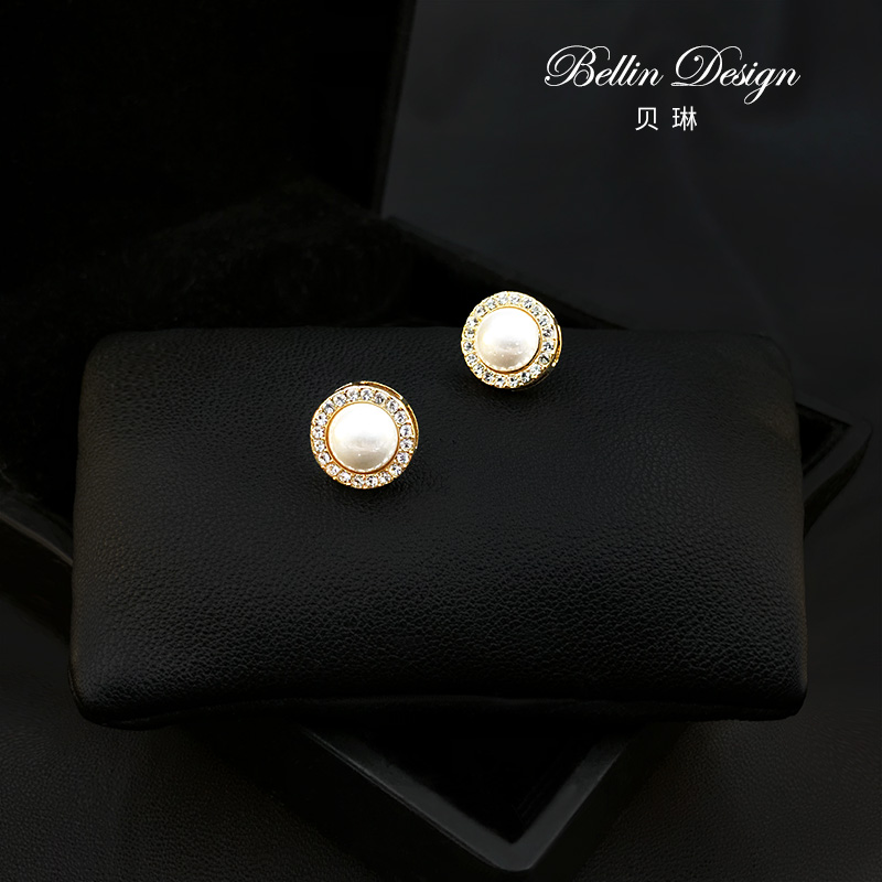 迷你仿珍珠领口固定防漏胸针扣