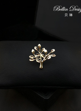 设计感小众生命树胸针男女西装配饰防走光扣针固定衣服装饰品3972