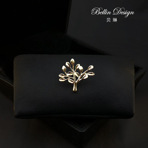 设计感小众生命树胸针男女西装配饰防走光扣针固定衣服装饰品3972