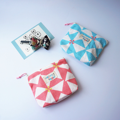 全棉布艺小物拉链收纳包