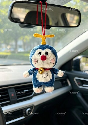 手工DIY材料包毛线编织哆啦A梦玩偶钩织机器猫公仔钥匙扣汽车挂件