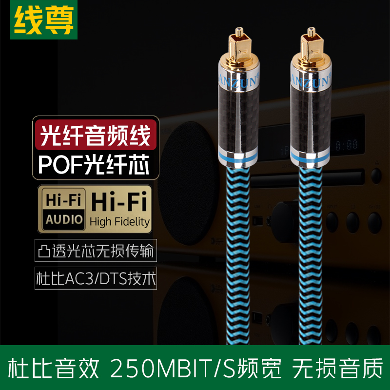 线尊数字光纤音频线方口