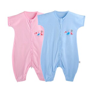 包邮儿童睡衣 夏季薄款短袖分腿睡袋 婴儿夏季短袖睡袋童睡袋