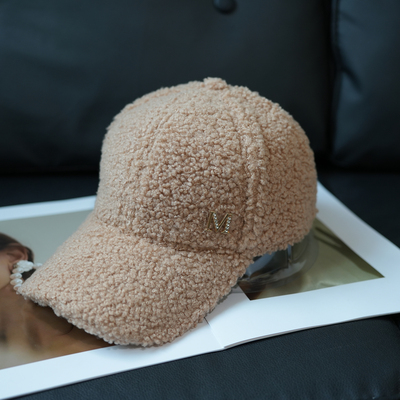 帽子女款秋冬季2025新款羊羔毛棒球帽男加厚加绒保暖显脸小鸭舌帽