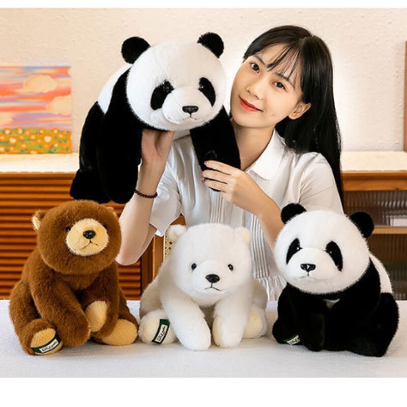 正版趴趴熊系列公仔棕熊北极熊玩偶抱枕熊猫趴枕活动礼品摆件娃娃