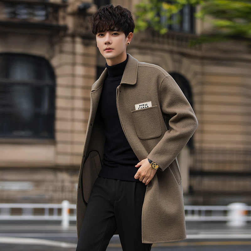 双面羊毛呢大衣男士中长款秋冬
