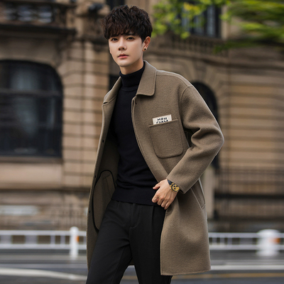 双面羊毛呢大衣男士中长款秋冬