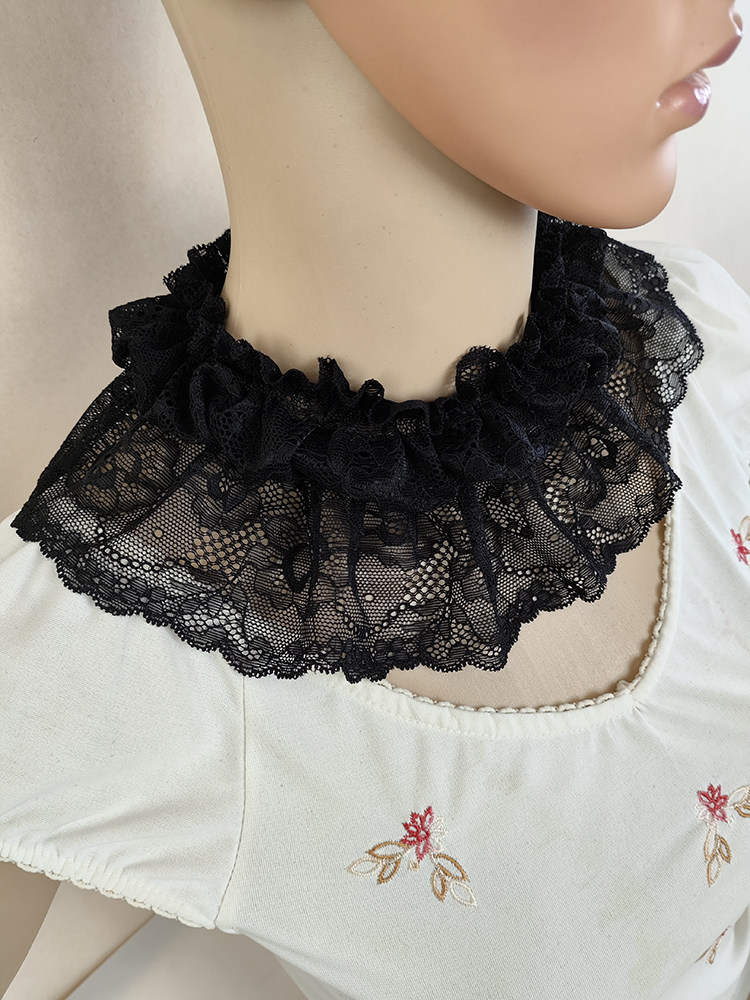 귀엽고 아름다운 다용도 넥링 페이크 칼라 레트로 레이스 페이크 칼라 풀오버 여성용 따뜻한 스카프 페이크 하이 칼라
