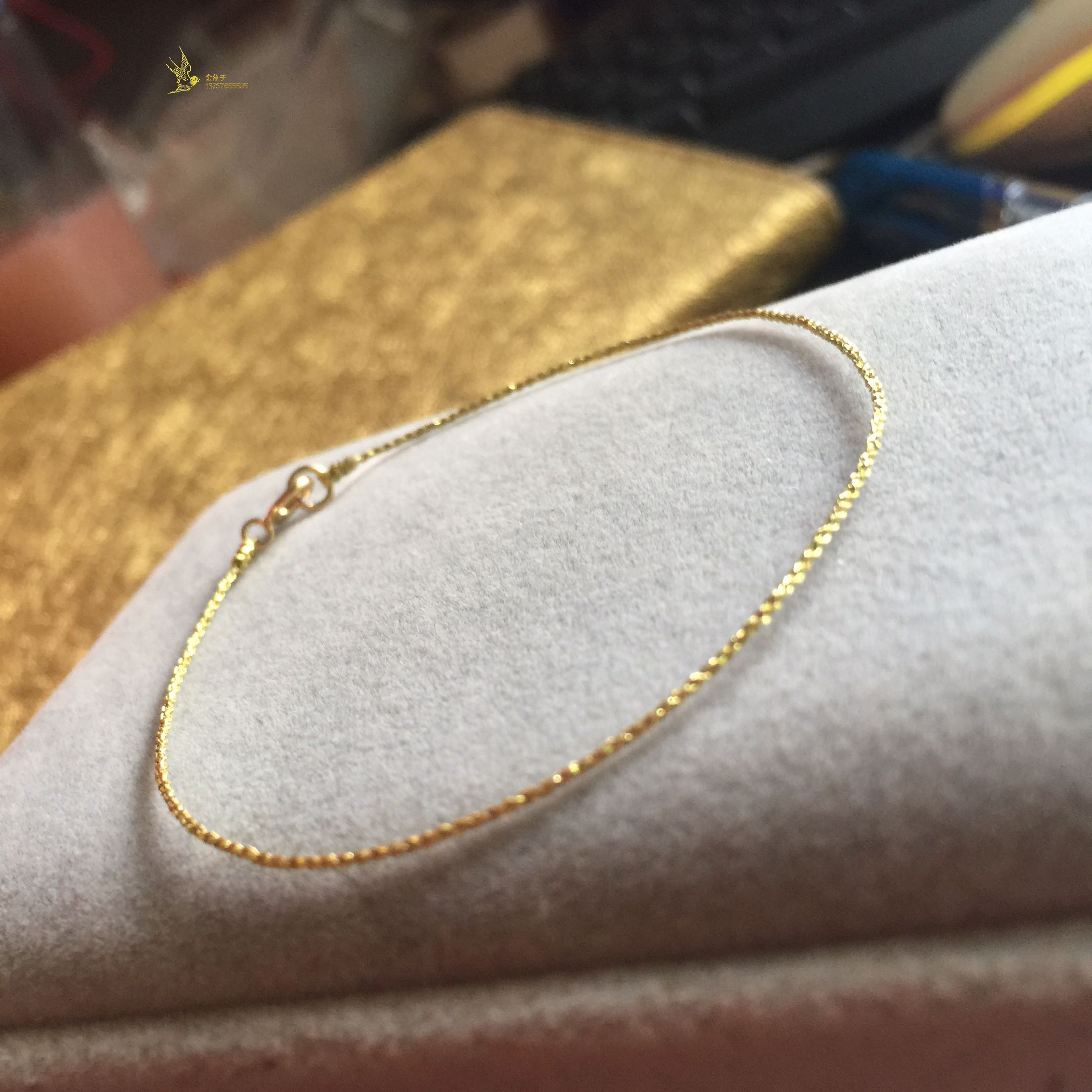 包邮注金小圆满金色细款手绳