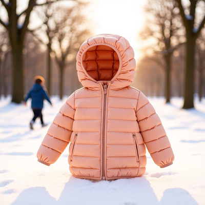 儿童女款羽绒外套外套冬季小孩轻薄款羽绒服中大小童连帽保暖外套