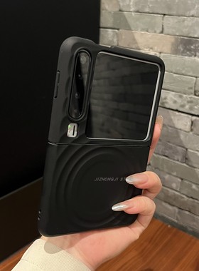 【高级感】ins磁吸波漾黑色适用华为PuraX手机壳Pocket2折叠荣耀vflip女款小米MIXflip2硬壳zflip7肤感n3flip