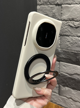 【带支架】超薄折叠两件套古董白色旋转支架适用华为mateX7手机壳X6/X5原创翻盖防摔magicV5小众FindN5女时尚